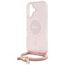 Guess GUHMP16SHCTSGNSP iPhone 16 6.1"    różowy/pink hardcase Crossbody Cord Script MagSafe na NearMe.pl