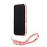 Guess GUHMP16LHCPOFPP iPhone 16 Pro 6.3" różowy/pink hardcase IML Flowers Allover Electro With Pearl Strap MagSafe na NearMe.pl