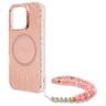 Guess GUHMP16XHCPOFPP iPhone 16 Pro Max  6.9" różowy/pink hardcase IML Flowers Allover Electro With Pearl Strap MagSafe na NearMe.pl