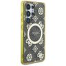 Etui Guess 4G Background Gold            Electroplated Peony Pattern MagSafe do Samsung Galaxy S25 Ultra brązowy na NearMe.pl