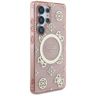 Etui Guess 4G Background Gold            Electroplated Peony Pattern MagSafe do Samsung Galaxy S25 Ultra różowy na NearMe.pl