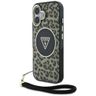 Etui Guess HC IML Leopard Triangle Cord  Strap do iPhone 16 MagSafe brązowy na NearMe.pl