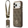 Etui Guess 4G Strass Logo & Big Strap    Metal Buttons MagSafe do iPhone 17 Pro Max brązowy na NearMe.pl