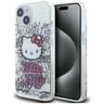 Hello Kitty HKHCP15SHDGPHT iPhone 15 / 14 / 13 6.1" biały/white hardcase IML Kitty On Bricks Graffiti na NearMe.pl