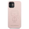 Karl Lagerfeld KLHCP12SSILTTPI iPhone 12 mini 5,4" Silicone Ikonik Outline różowy/pink na NearMe.pl