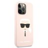 Karl Lagerfeld KLHCP13XSLKHLP iPhone 13Pro Max 6,7" jasnoróżowy/light pink hardcase Silicone Karl`s Head na NearMe.pl
