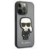 Karl Lagerfeld KLHCP13XOKPG iPhone 13Pro Max 6,7" srebrny/silver hardcase Saffiano Ikonik Karl`s Patch na NearMe.pl