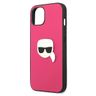 Karl Lagerfeld KLHCP13SPKMP iPhone 13mini 5,4" różowy/pink hardcase Leather Ikonik Karl`s Head Metal na NearMe.pl