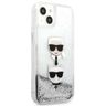 Karl Lagerfeld KLHCP13SKICGLS iPhone 13 mini 5,4" srebrny/silver hardcase Liquid Glitter Karl&Choupette Head na NearMe.pl