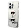 Karl Lagerfeld KLHCP13LKICGLS iPhone 13Pro / 13 6,1" srebrny/silver hardcase Liquid Glitter Karl&Choupette Head na NearMe.pl