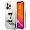 Karl Lagerfeld KLHCP13XKICGLS iPhone 13Pro Max 6,7" srebrny/silver hardcase Liquid Glitter Karl&Choupette Head na NearMe.pl