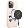 Karl Lagerfeld KLHMP13XSSKCI iPhone 13Pro Max 6,7" hardcase jasnoróżowy/light pink Silicone Ikonik Karl & Choupette Magsafe na NearMe.pl