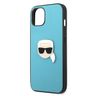 Karl Lagerfeld KLHCP13SPKMB iPhone 13mini 5,4" niebieski/blue hardcase Leather Ikonik Karl`s Head Metal na NearMe.pl