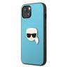 Karl Lagerfeld KLHCP13SPKMB iPhone 13mini 5,4" niebieski/blue hardcase Leather Ikonik Karl`s Head Metal na NearMe.pl