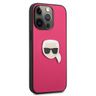 Karl Lagerfeld KLHCP13LPKMP iPhone 13 Pro / 13 6,1" różowy/pink hardcase Leather Ikonik Karl`s Head Metal na NearMe.pl