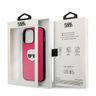Karl Lagerfeld KLHCP13LPKMP iPhone 13 Pro / 13 6,1" różowy/pink hardcase Leather Ikonik Karl`s Head Metal na NearMe.pl