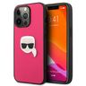 Karl Lagerfeld KLHCP13LPKMP iPhone 13 Pro / 13 6,1" różowy/pink hardcase Leather Ikonik Karl`s Head Metal na NearMe.pl
