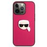 Karl Lagerfeld KLHCP13LPKMP iPhone 13 Pro / 13 6,1" różowy/pink hardcase Leather Ikonik Karl`s Head Metal na NearMe.pl