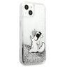 Karl Lagerfeld KLHCP13MGCFS iPhone 13/ 14 / 15 6,1" srebrny/silver hardcase Liquid Glitter Choupette Fun na NearMe.pl