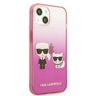 Karl Lagerfeld KLHCP13MTGKCP iPhone 13/ 14 / 15 6,1" hardcase różowy/pink Gradient Ikonik Karl & Choupette na NearMe.pl
