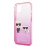 Karl Lagerfeld KLHCP13MTGKCP iPhone 13/ 14 / 15 6,1" hardcase różowy/pink Gradient Ikonik Karl & Choupette na NearMe.pl