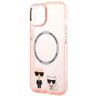 Karl Lagerfeld KLHMP14MHKCP iPhone 14 Plus / 15 Plus 6,7" hardcase różowy/pink Karl & Choupette Aluminium Magsafe na NearMe.pl