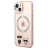 Karl Lagerfeld KLHMP14MHKCP iPhone 14 Plus / 15 Plus 6,7" hardcase różowy/pink Karl & Choupette Aluminium Magsafe na NearMe.pl