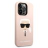 Karl Lagerfeld KLHMP14XSLKHLP iPhone 14 Pro Max 6,7" hardcase jasnoróżowy/light pink Silicone Karl`s Head Magsafe na NearMe.pl
