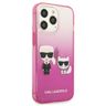 Karl Lagerfeld KLHCP13XTGKCP iPhone 13Pro Max 6,7" hardcase różowy/pink Gradient Ikonik Karl & Choupette na NearMe.pl