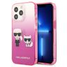 Karl Lagerfeld KLHCP13XTGKCP iPhone 13Pro Max 6,7" hardcase różowy/pink Gradient Ikonik Karl & Choupette na NearMe.pl
