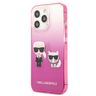 Karl Lagerfeld KLHCP13XTGKCP iPhone 13Pro Max 6,7" hardcase różowy/pink Gradient Ikonik Karl & Choupette na NearMe.pl