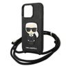 Karl Lagerfeld KLHCP13LCMNIPK iPhone 13 Pro / 13 6,1" hardcase czarny/black Leather Monogram Patch and Cord Iconik na NearMe.pl