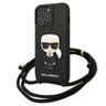 Karl Lagerfeld KLHCP13LCMNIPK iPhone 13 Pro / 13 6,1" hardcase czarny/black Leather Monogram Patch and Cord Iconik na NearMe.pl