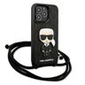 Karl Lagerfeld KLHCP13LCMNIPK iPhone 13 Pro / 13 6,1" hardcase czarny/black Leather Monogram Patch and Cord Iconik na NearMe.pl