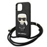 Karl Lagerfeld KLHCP13SCMNIPK iPhone 13 mini 5,4" hardcase czarny/black Leather Monogram Patch and Cord Iconik na NearMe.pl