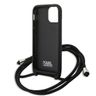Karl Lagerfeld KLHCP13SCMNIPK iPhone 13 mini 5,4" hardcase czarny/black Leather Monogram Patch and Cord Iconik na NearMe.pl