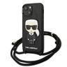 Karl Lagerfeld KLHCP13SCMNIPK iPhone 13 mini 5,4" hardcase czarny/black Leather Monogram Patch and Cord Iconik na NearMe.pl