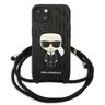 Karl Lagerfeld KLHCP13MCMNIPK iPhone 13/ 14 / 15 6,1" hardcase czarny/black Leather Monogram Patch and Cord Iconik na NearMe.pl