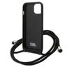 Karl Lagerfeld KLHCP13MCMNIPK iPhone 13/ 14 / 15 6,1" hardcase czarny/black Leather Monogram Patch and Cord Iconik na NearMe.pl