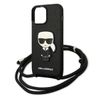 Karl Lagerfeld KLHCP13XCMNIPK iPhone 13 Pro Max 6,7" hardcase czarny/black Leather Monogram Patch and Cord Iconik na NearMe.pl