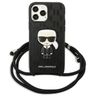 Karl Lagerfeld KLHCP13XCMNIPK iPhone 13 Pro Max 6,7" hardcase czarny/black Leather Monogram Patch and Cord Iconik na NearMe.pl