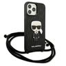 Karl Lagerfeld KLHCP13XCMNIPK iPhone 13 Pro Max 6,7" hardcase czarny/black Leather Monogram Patch and Cord Iconik na NearMe.pl