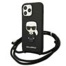 Karl Lagerfeld KLHCP13XCMNIPK iPhone 13 Pro Max 6,7" hardcase czarny/black Leather Monogram Patch and Cord Iconik na NearMe.pl
