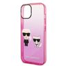 Karl Lagerfeld KLHCP14MTGKCP iPhone 14 Plus / 15 Plus 6,7" hardcase różowy/pink Gradient Ikonik Karl & Choupette na NearMe.pl