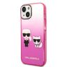 Karl Lagerfeld KLHCP14MTGKCP iPhone 14 Plus / 15 Plus 6,7" hardcase różowy/pink Gradient Ikonik Karl & Choupette na NearMe.pl