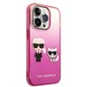 Karl Lagerfeld KLHCP14LTGKCP iPhone 14 Pro 6,1" hardcase różowy/pink Gradient Ikonik Karl & Choupette na NearMe.pl