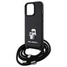 Karl Lagerfeld KLHCP13LSAKCPSK iPhone 13 Pro / 13 6.1" hardcase czarny/black Crossbody Saffiano Metal Pin Karl & Choupette na NearMe.pl