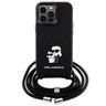 Karl Lagerfeld KLHCP13LSAKCPSK iPhone 13 Pro / 13 6.1" hardcase czarny/black Crossbody Saffiano Metal Pin Karl & Choupette na NearMe.pl