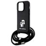 Karl Lagerfeld KLHCP14LSAKCPSK iPhone 14 Pro 6.1" hardcase czarny/black Crossbody Saffiano Metal Pin Karl & Choupette na NearMe.pl