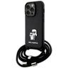 Karl Lagerfeld KLHCP14LSAKCPSK iPhone 14 Pro 6.1" hardcase czarny/black Crossbody Saffiano Metal Pin Karl & Choupette na NearMe.pl
